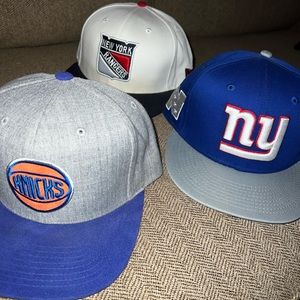 NY Knicks , Giants & Rangers SnapBack Hat Bundle